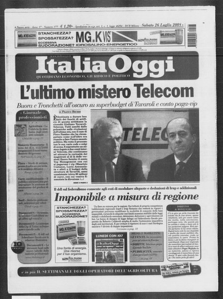 Italia oggi : quotidiano di economia finanza e politica